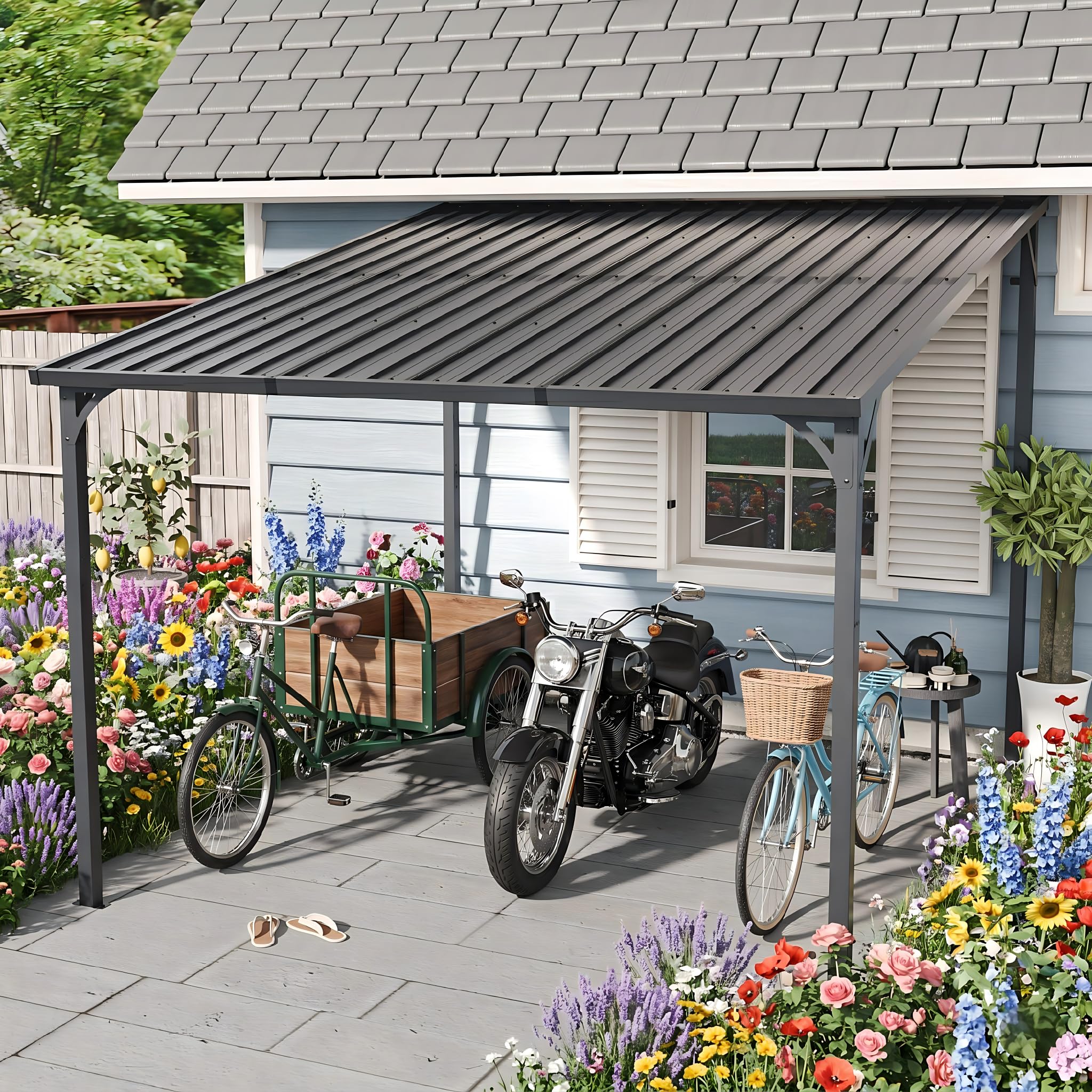 Amazon | Beuiosda パーゴラ 屋外 幅284*奥行き306*高251 ハードトップ